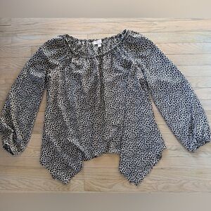 Michael Kors Off the Shoulder Leopard Print Flowy Blouse XL